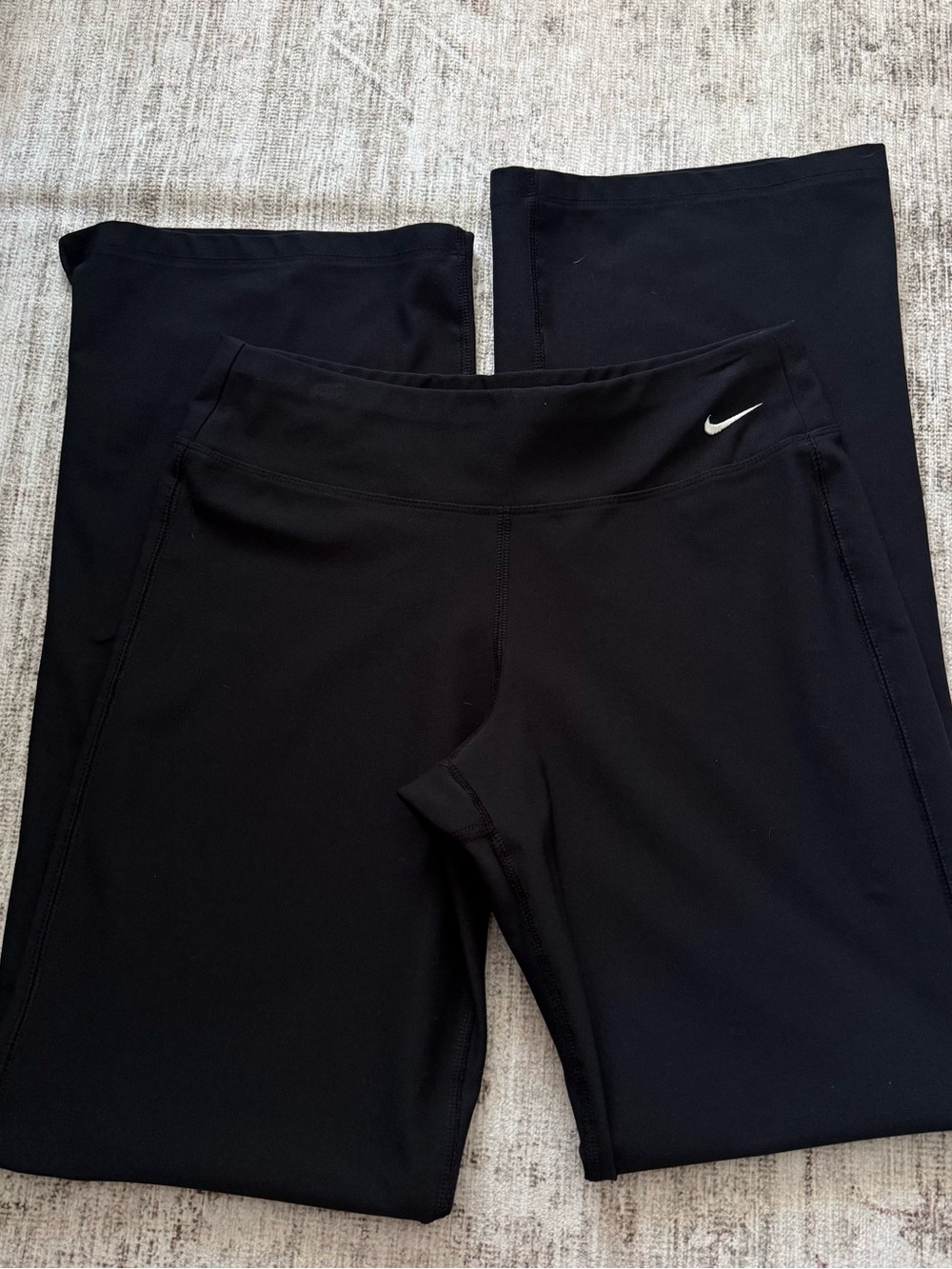 Nike Black Performance Leggings with Silver Swoosh